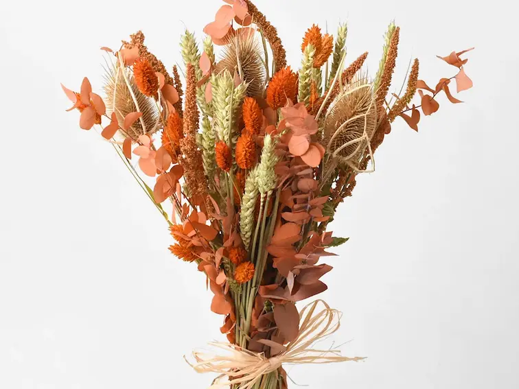 Veldboeket droogbloemen "Orange Clover"| 55cm