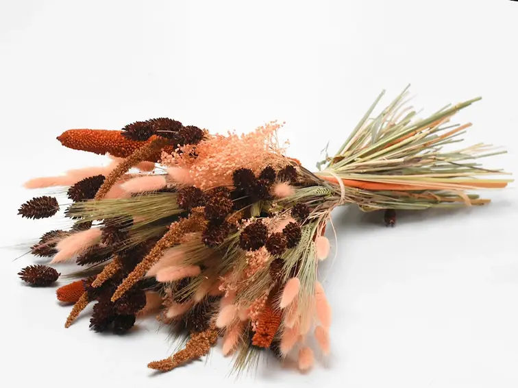 Veldboeket droogbloemen "Peach" | 55cm