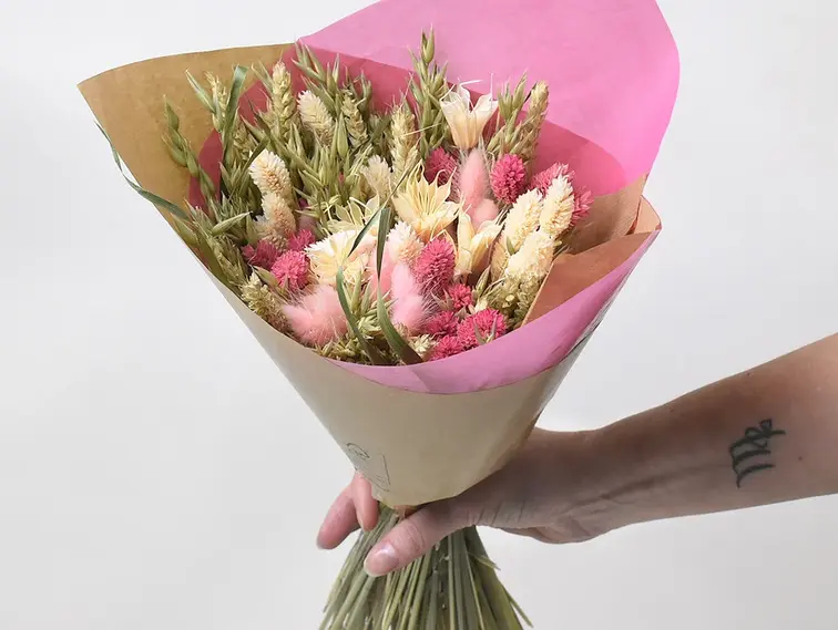 Veldboeket droogbloemen "Wild Blush" | 40cm