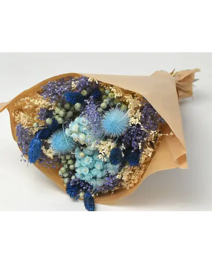 Droogbloemen boeket "Sapphire belle" (small) | 40cm