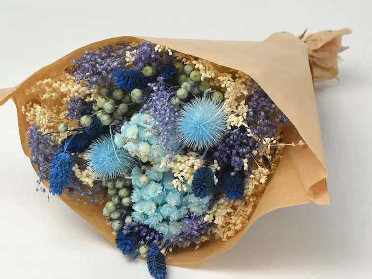 Droogbloemen boeket "Sapphire Belle" (small) | 40cm