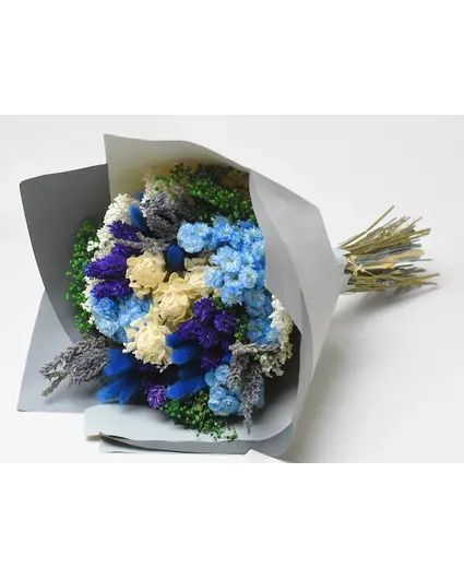 Droogbloemen boeket "Sapphire belle" (large) | 40cm