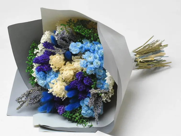 Droogbloemen boeket "Sapphire Belle" (large) | 40cm