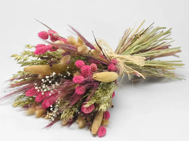 Veldboeket droogbloemen "Pink Haven" | 55cm