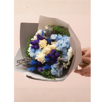 Droogbloemen boeket "Sapphire belle" (large) | 40cm