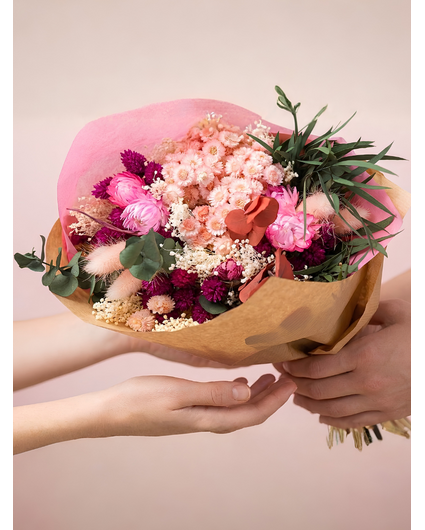 Droogboeket "Sweet Strawberry" | 40cm