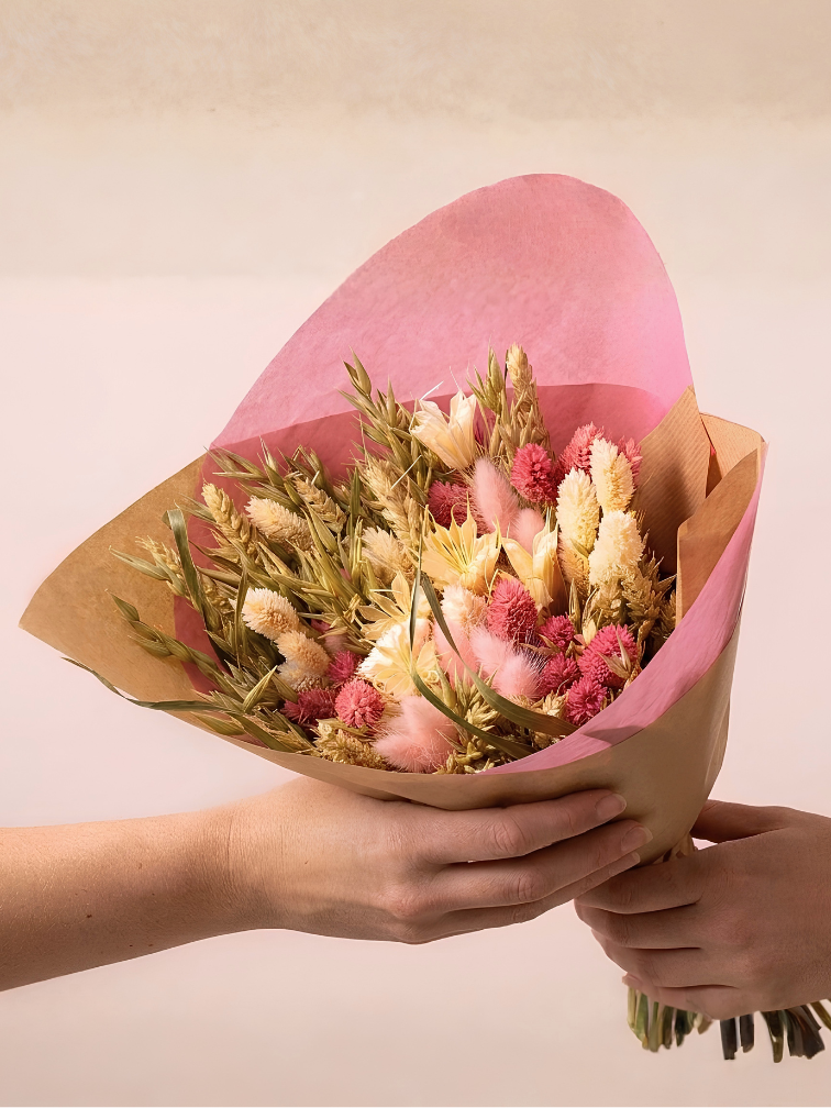 Veldboeket droogbloemen "Wild Blush" | 40cm