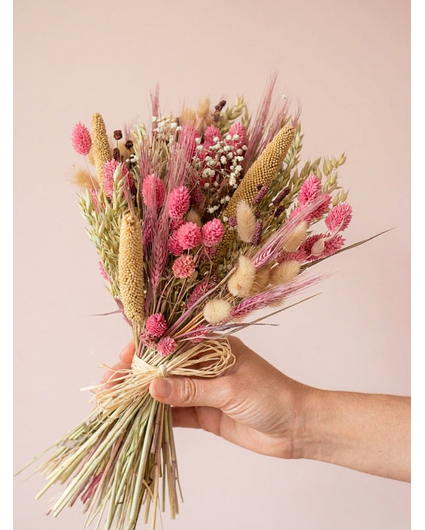 Veldboeket droogbloemen "Pink Haven" | 55cm