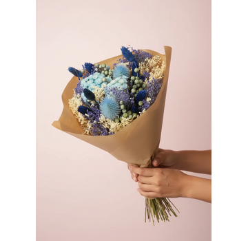 Droogbloemen boeket "Sapphire belle" (small) | 40cm