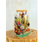 Luxe grote glazen pot met droogbloemen (geverfd) – ⌀17xH25 cm
