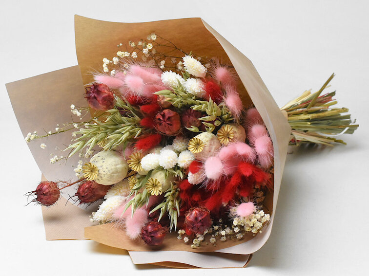 Veldboeket droogbloemen "Sweet Pink"| 45cm