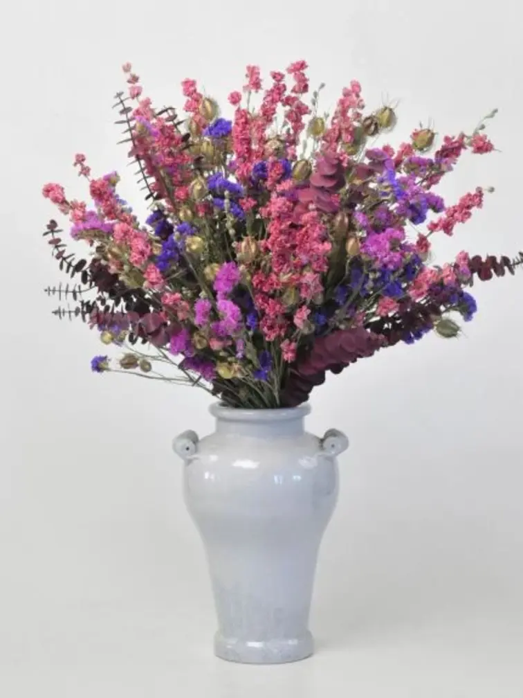 DIY - Droogboeket paars/roze "Bright Flair"