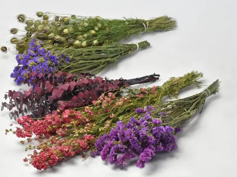 DIY - Droogboeket paars/roze "Bright Flair"