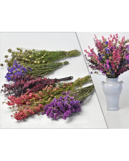 DIY - Droogboeket paars/roze "Bright Flair"