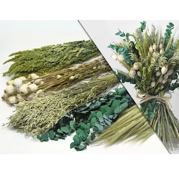 DIY - Droogboeket naturel/groen "Green Secret"