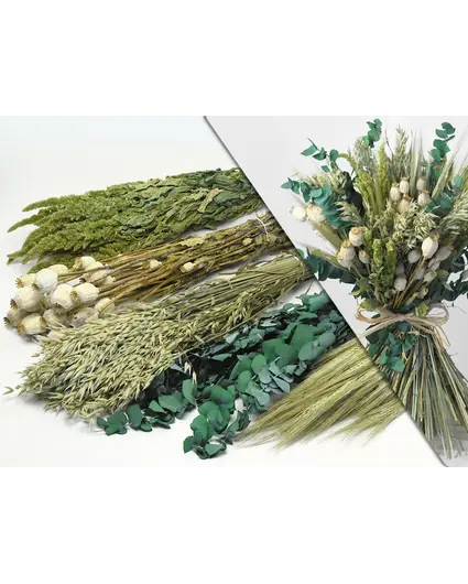 DIY - Droogboeket naturel/groen "Green Secret"