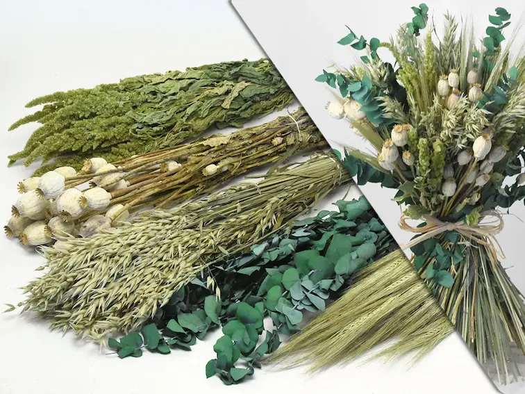 DIY - Droogboeket naturel/groen "Green Secret"