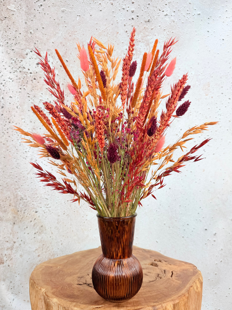 Droogboeket "Sweet Kiss" | 40cm - inclusief vaas