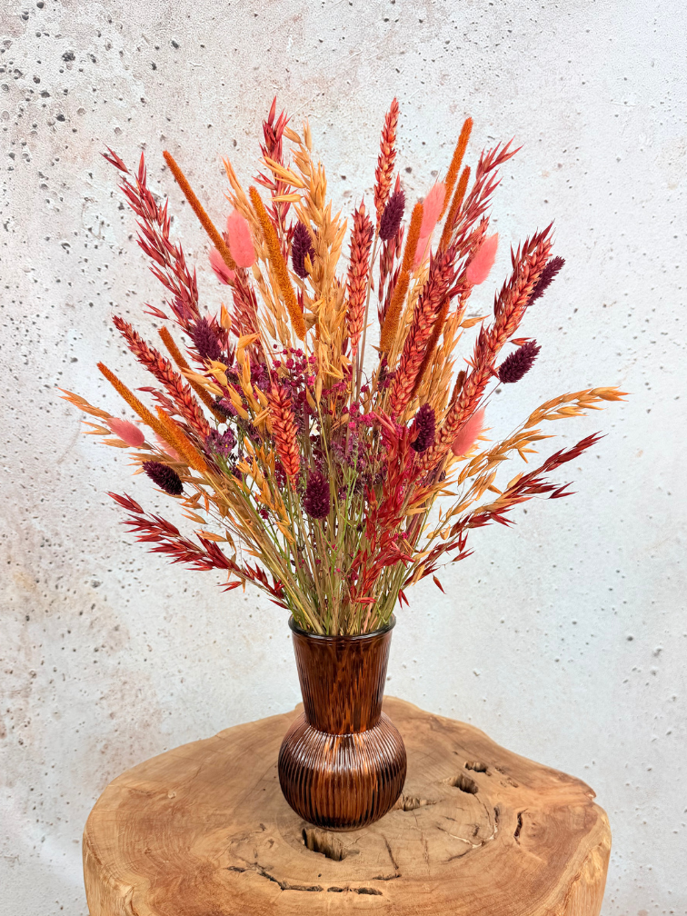 Droogboeket "Sweet Kiss" | 40cm - inclusief vaas