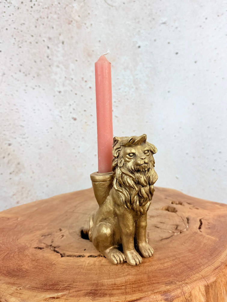 Gouden Leeuwtje (kandelaar) | 15cm