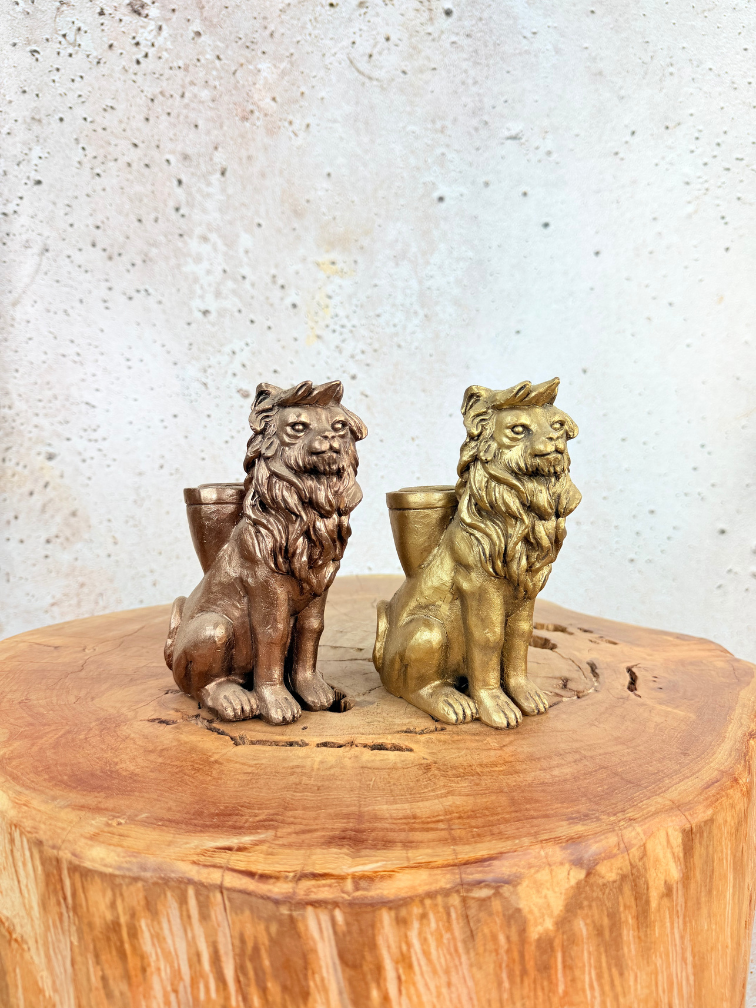Gouden Leeuwtje (kandelaar) | 15cm
