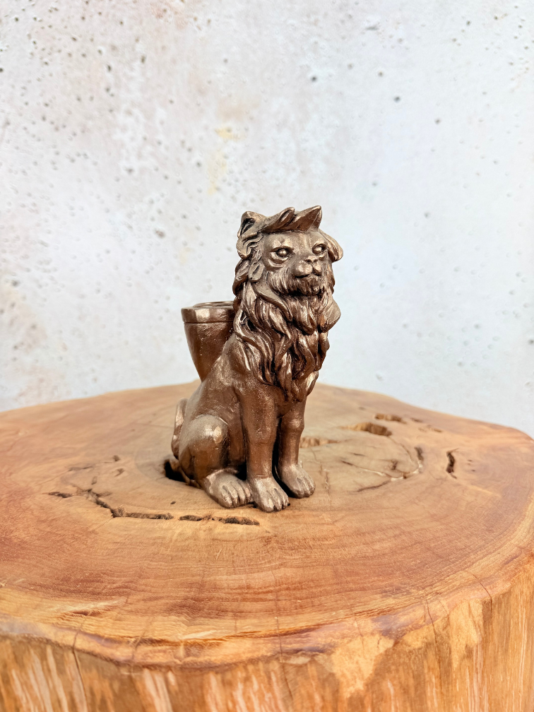Bronzen Leeuwtje (kandelaar) | 15cm
