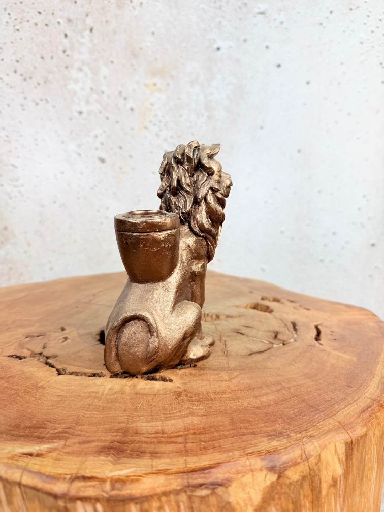 Bronzen Leeuwtje (kandelaar) | 15cm