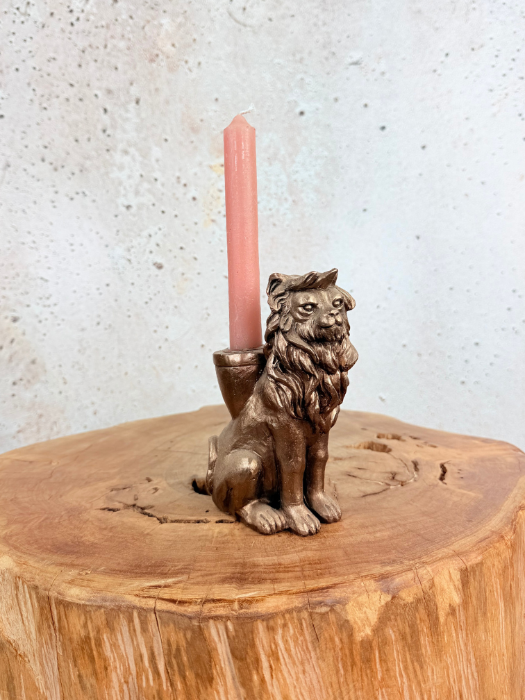 Bronzen Leeuwtje (kandelaar) | 15cm