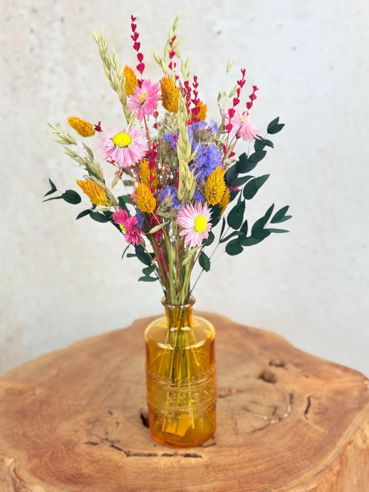 Setje droogbloemen "Happy Flowers" | incl. vaasjes