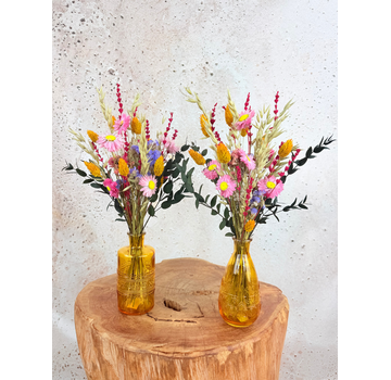 Setje droogbloemen "Happy Flowers" | incl. vaasjes