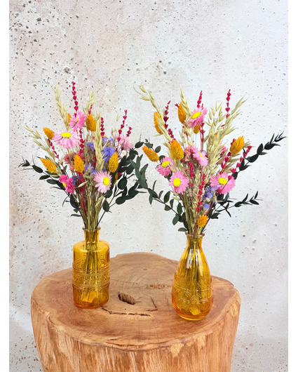 Setje droogbloemen "Happy Flowers" | incl. vaasjes