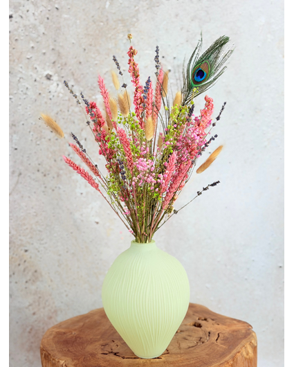 Droogbloemen boeket "Tropical Jungle" | 40cm - inclusief vaas