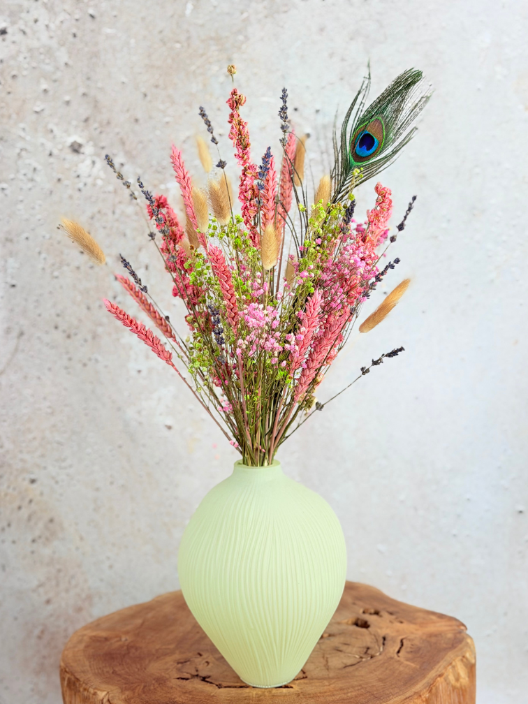 Droogbloemen boeket "Tropical Jungle" | 40cm - inclusief vaas