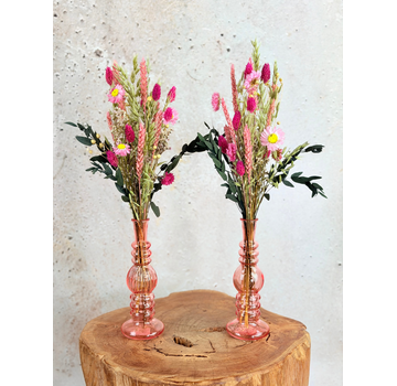 Droogbloemen boeket "Strawberry Fields" incl. vaas | 35cm