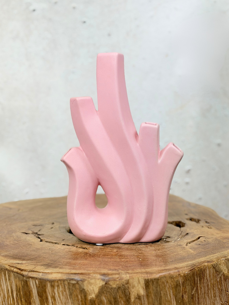 Zijden boeket ‘Veldboeket Roze’ met vaas