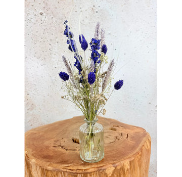 Droogbloemen boeket ‘Purple Spirit’ met vaasje