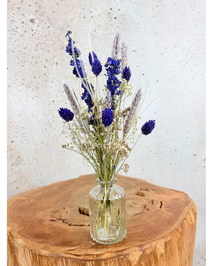 Droogbloemen boeket ‘Purple Spirit’ met vaasje