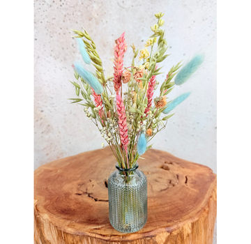 Droogbloemen boeket ‘Dreamy Pink’ met vaasje | 20cm