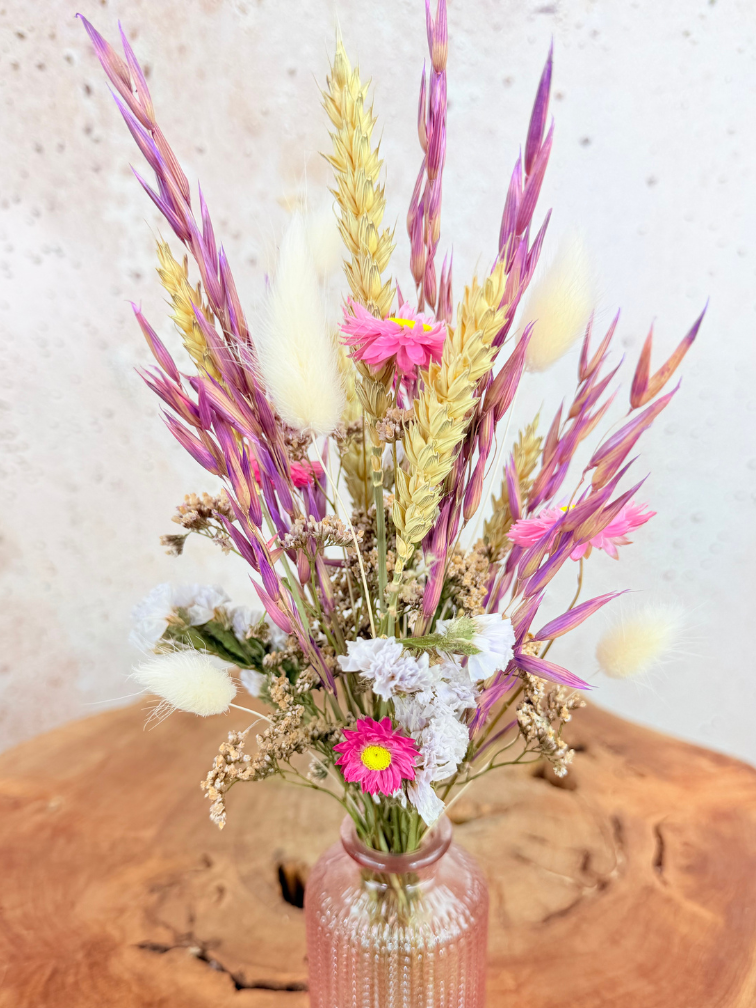 Droogbloemen boeket 'Little Darling' - met vaasje