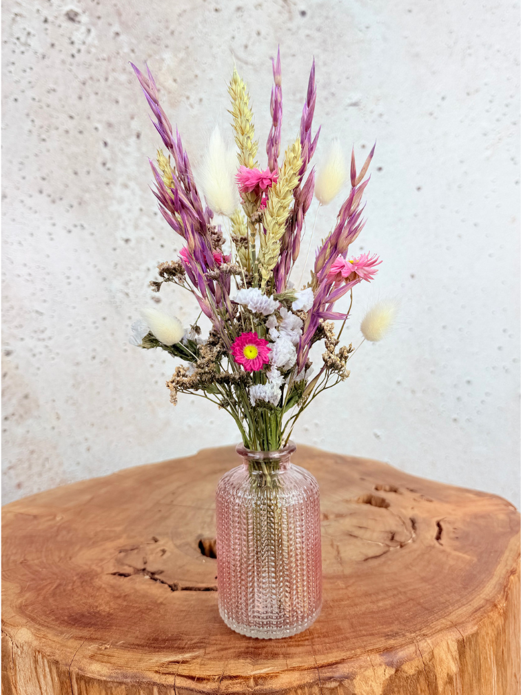 Droogbloemen boeket 'Little Darling' - met vaasje