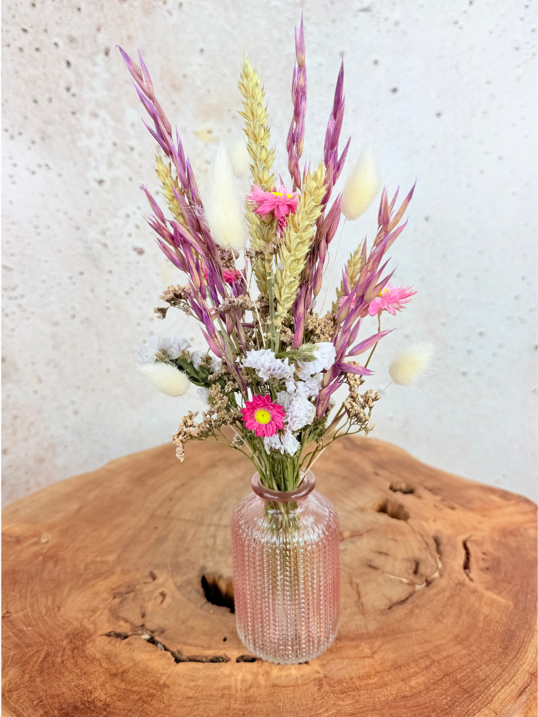 Droogbloemen boeket 'Little Darling' - met vaasje