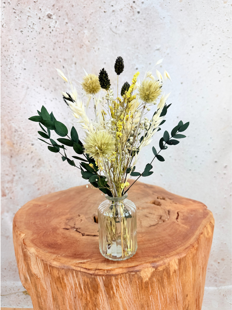 Droogboeket 'Little Treasure' - incl. vaas