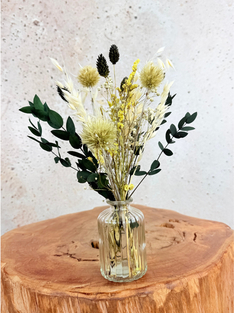 Droogboeket 'Little Treasure' - incl. vaas