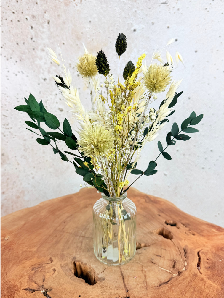 Droogboeket 'Little Treasure' - incl. vaas