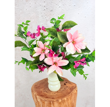 Zijden boeket ‘Magnolia Droom’ met vaas | 50cm