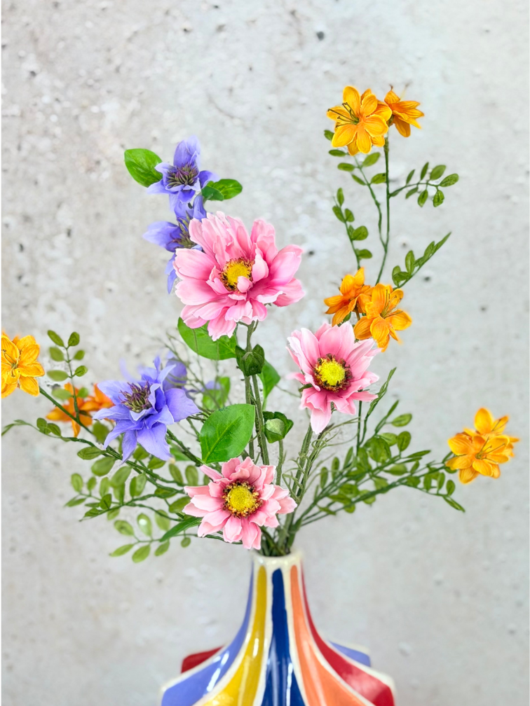 Zijden boeket ‘Lente Gevoel’ met vaas | 50cm