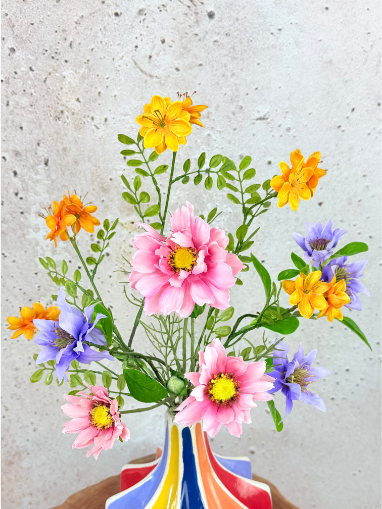 Zijden boeket ‘Lente Gevoel’ met vaas | 50cm
