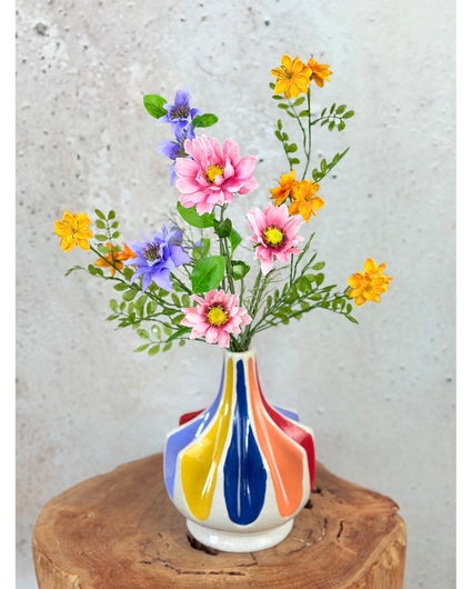 Zijden boeket ‘Lente Gevoel’ met vaas | 50cm