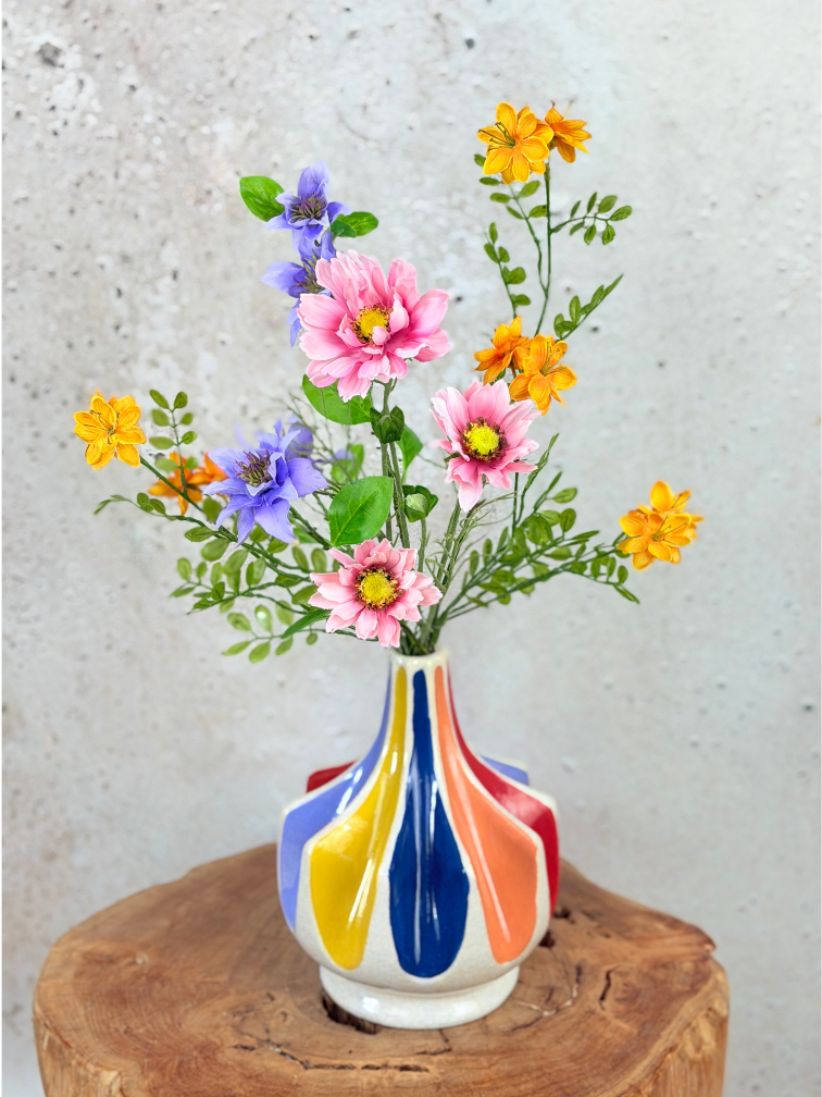 Zijden boeket ‘Lente Gevoel’ met vaas | 50cm