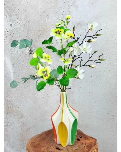 Zijden boeket ‘Elvenroot’ met vaas | 70cm